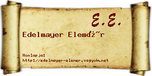 Edelmayer Elemér névjegykártya