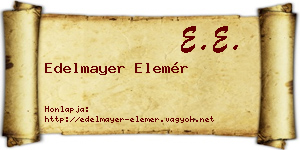 Edelmayer Elemér névjegykártya